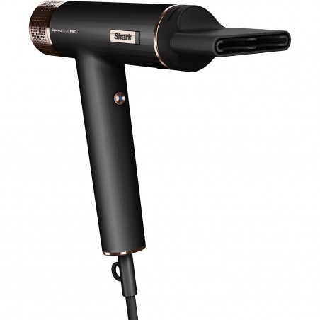 Στεγνωτήρας μαλλιών Shark SpeedStyle Pro HD752EU, 1750W, 3 ταχύτητες, 4 ρυθμίσεις θερμοκρασίας, Αυτόματη ρύθμιση θερμοκρασίας και ροής αέρα, Ιονισμός, Cool Shot, 5 εξαρτήματα, Μαύρο