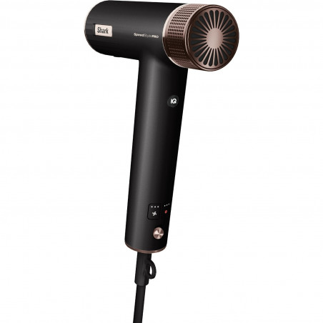 Στεγνωτήρας μαλλιών Shark SpeedStyle Pro HD752EU, 1750W, 3 ταχύτητες, 4 ρυθμίσεις θερμοκρασίας, Αυτόματη ρύθμιση θερμοκρασίας και ροής αέρα, Ιονισμός, Cool Shot, 5 εξαρτήματα, Μαύρο
