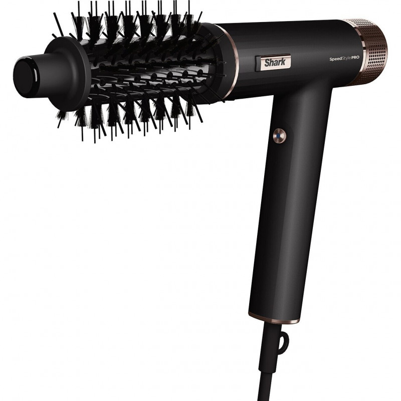 Στεγνωτήρας μαλλιών Shark SpeedStyle Pro HD752EU, 1750W, 3 ταχύτητες, 4 ρυθμίσεις θερμοκρασίας, Αυτόματη ρύθμιση θερμοκρασίας και ροής αέρα, Ιονισμός, Cool Shot, 5 εξαρτήματα, Μαύρο
