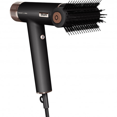 Στεγνωτήρας μαλλιών Shark SpeedStyle Pro HD752EU, 1750W, 3 ταχύτητες, 4 ρυθμίσεις θερμοκρασίας, Αυτόματη ρύθμιση θερμοκρασίας και ροής αέρα, Ιονισμός, Cool Shot, 5 εξαρτήματα, Μαύρο