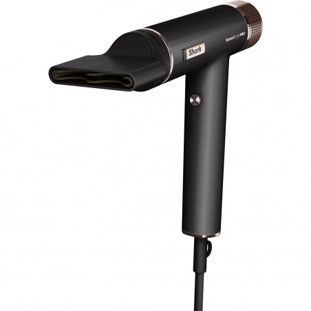 Στεγνωτήρας μαλλιών Shark SpeedStyle Pro HD752EU, 1750W, 3 ταχύτητες, 4 ρυθμίσεις θερμοκρασίας, Αυτόματη ρύθμιση θερμοκρασίας και ροής αέρα, Ιονισμός, Cool Shot, 5 εξαρτήματα, Μαύρο