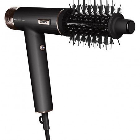 Στεγνωτήρας μαλλιών Shark SpeedStyle Pro HD752EU, 1750W, 3 ταχύτητες, 4 ρυθμίσεις θερμοκρασίας, Αυτόματη ρύθμιση θερμοκρασίας και ροής αέρα, Ιονισμός, Cool Shot, 5 εξαρτήματα, Μαύρο