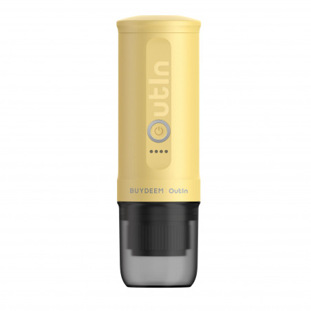 Φορητή μηχανή espresso BUYDEEM Outin Nano OTEM-01, 7500 mAh, 20 bar, 50 ml, 12/24V, φόρτιση USB και Type-C, έδαφος + κάψουλες, κίτρινο