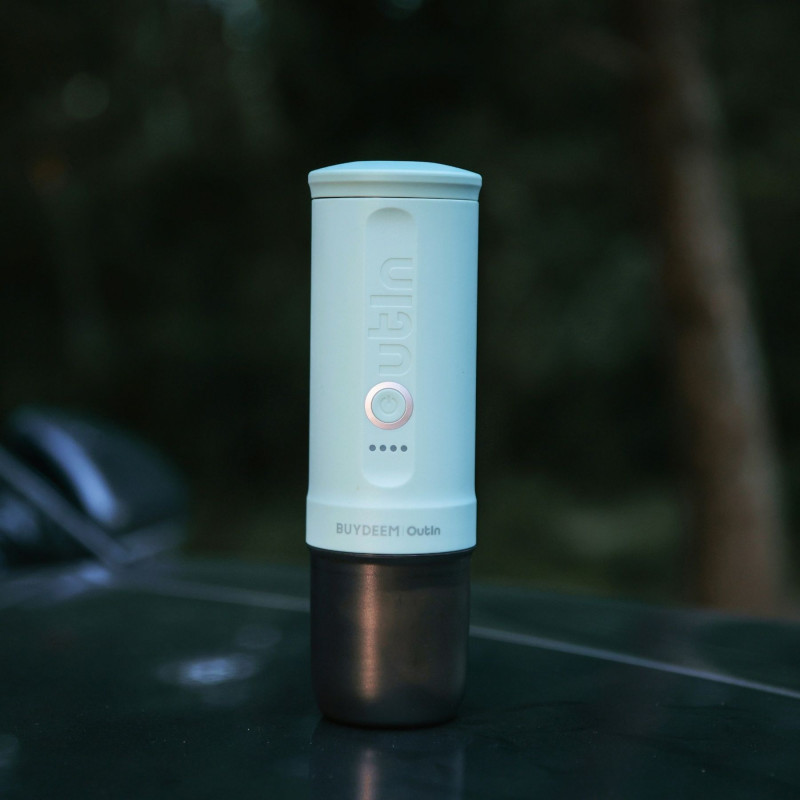 Φορητή μηχανή espresso BUYDEEM Outin Nano OTEM-01, 7500 mAh, 20 bar, 50 ml, 12/24V, φόρτιση USB και Type-C, έδαφος + κάψουλες, πράσινο