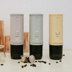 Φορητή μηχανή espresso BUYDEEM Outin Nano OTEM-01, 7500 mAh, 20 bar, 50 ml, 12/24V, φόρτιση USB και Type-C, έδαφος + κάψουλες, πράσινο