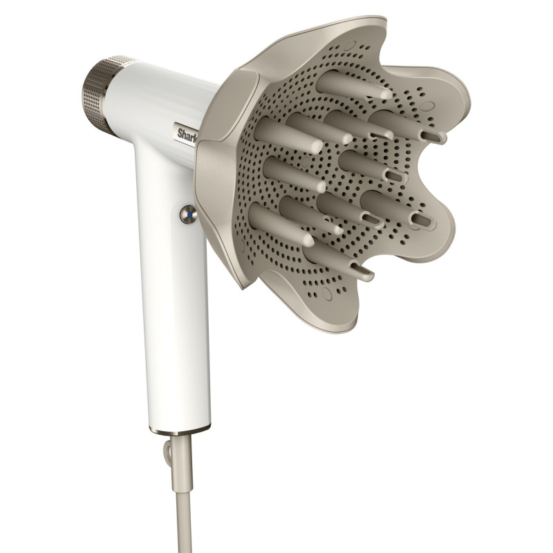Στεγνωτήρας μαλλιών Shark HD352EU SpeedStyle IQ, 1700W, 3 ταχύτητες, Θερμικός έλεγχος, Ionizer, RapidGloss, Coanda, Cool Shot, Αξεσουάρ, Λευκό μετάξι