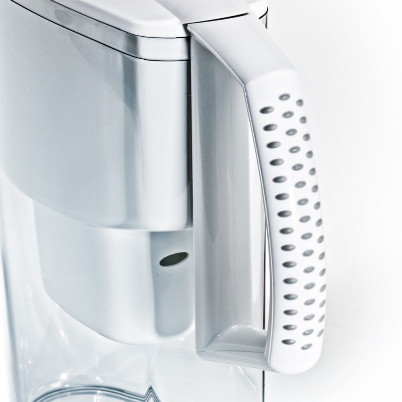 Κανάτα νερού με φίλτρο Aquaselect B18, 2,5 l, Αντιολισθητική βάση, Φίλτρο με ρητίνες ιοντοανταλλαγής και ενεργό άνθρακα, Λευκό