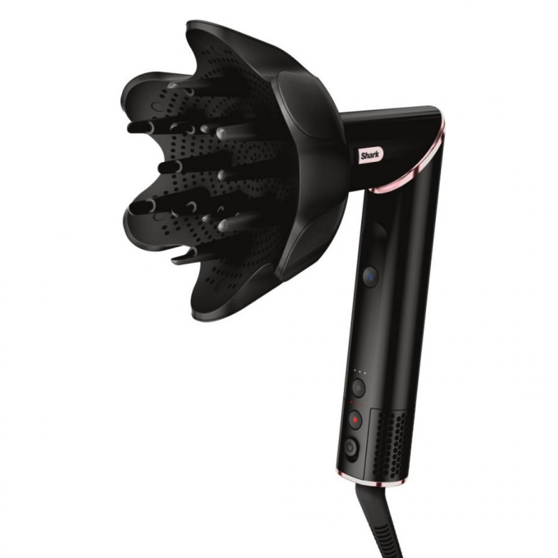 Shark FlexStyle HD440EU 5in1 Σίδερο & Στεγνωτήρας μαλλιών για μπούκλες, 1400W, 3 ταχύτητες, 4 ρυθμίσεις θερμοκρασίας, Coanda, Προστασία θερμότητας, Cool Shot, Μαύρο/Ροζ Χρυσό