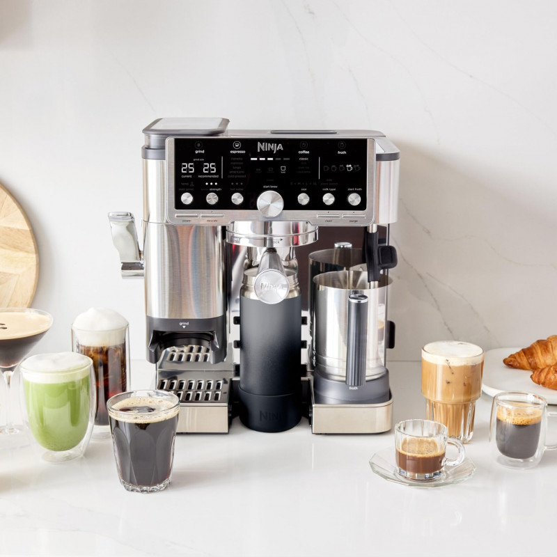 Καφετιέρα Ninja Luxe Café Pro TES701EU 3-σε-1, 1650W, 15 bar, 250 g, 2 l, Barista Assist, 5 ρυθμίσεις αφρού, 9 τύποι εσπρέσο, Inox