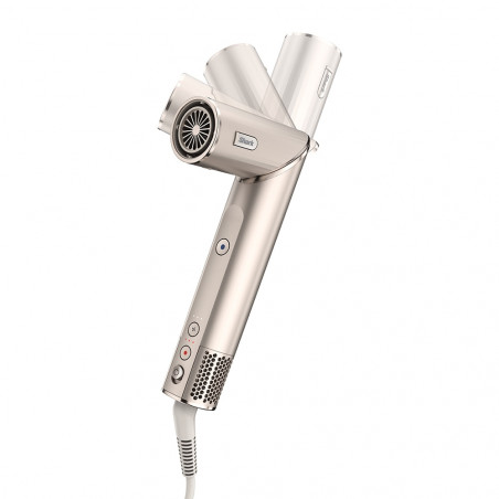 Shark FlexStyle HD424SLEU Σίδερο και στεγνωτήρας μαλλιών, 1400W, 3 ταχύτητες, αυτόματη μπούκλα Coanda, 3 εξαρτήματα, προστασία από τη θερμότητα, Cool Shot, ασημί/σαμπάνια