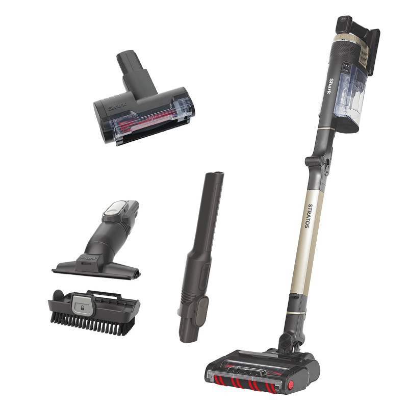 Σκούπα όρθια Shark Stratos True Pet Flexology IZ400EUT, 309W, 0.7L, 60 λεπτά αυτονομία, Clean Sense IQ, Pet Pro, LED, Powerfins, Dark Grey/Champagne
