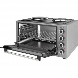 Μικρή κουζίνα Elite EMO-48302G, 2000W, 48 l, 3 λειτουργίες, Διπλό γυαλί, Θερμοστάτης, Χρονοδιακόπτης, Inox