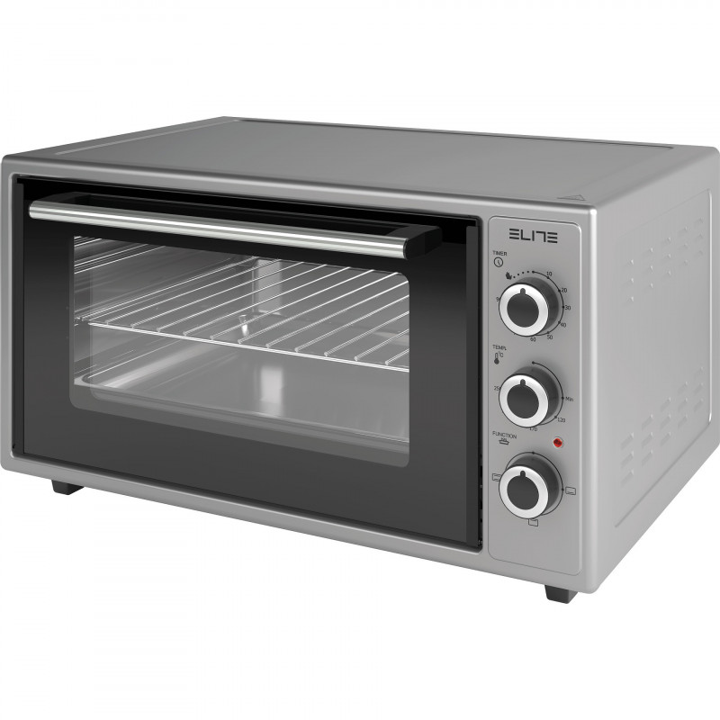 Elite EMO-48300G μίνι φούρνος, 2000W, 48 l, 3 λειτουργίες, Διπλό γυαλί, Κρυφό θερμαντικό στοιχείο στον πυθμένα, Θερμοστάτης, Χρονοδιακόπτης, Γκρι