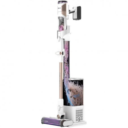 Όρθια ηλεκτρική σκούπα Shark IW3612EUT, 240W, 0,42 l, 3 λειτουργίες, 3 ρυθμίσεις, 3 εξαρτήματα, οθόνη LED, αισθητήρες για αόρατη ανίχνευση ρύπων, έως 60 λεπτά αυτονομία, Λευκό/χρυσό