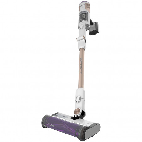 Όρθια ηλεκτρική σκούπα Shark IW3612EUT, 240W, 0,42 l, 3 λειτουργίες, 3 ρυθμίσεις, 3 εξαρτήματα, οθόνη LED, αισθητήρες για αόρατη ανίχνευση ρύπων, έως 60 λεπτά αυτονομία, Λευκό/χρυσό