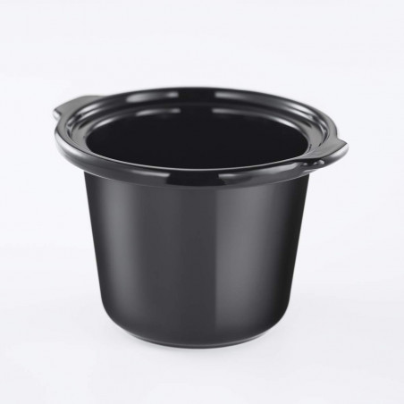 Russell Hobbs Compact Home Slow Cooker 25570-56, 145W, 2L, 3 ρυθμίσεις θερμοκρασίας, Κεραμικά σκεύη μαγειρέματος, χωρίς BPA και PFAS, Μαύρο/inox