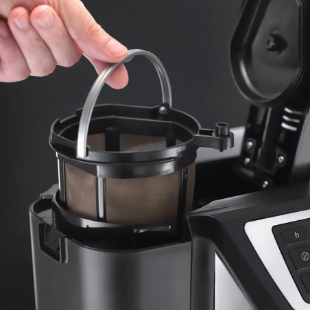 Καφετιέρα Russell Hobbs Victory Grind & Brew 22000-56, 1025W, 1,5 L, 250 g, 12 φλιτζάνια, χρονοδιακόπτης, ενσωματωμένο φίλτρο, μαύρο/οξυζενέ