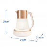 Βραστήρας Russell Hobbs Calm 27450-70, 2400W, 1,7 l, 40-100°C, Αθόρυβο βράσιμο, Κουμπιά αφής, Ηχητικές ειδοποιήσεις, 6 εναλλασσόμενα χρώματα, Προστασία, χωρίς BPA και PFAS, Λευκό/χρυσό