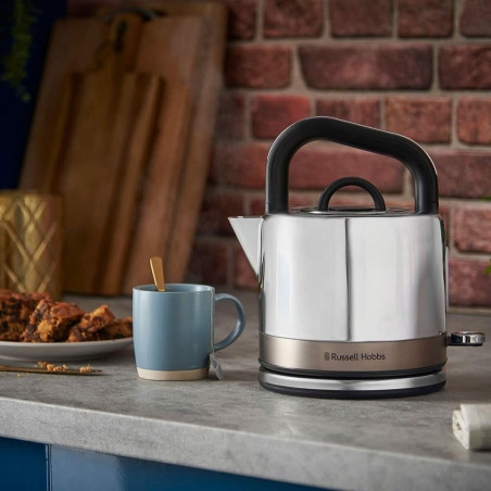 Ηλεκτρικός βραστήρας Russell Hobbs Distinctions Titanium 26422-70, 2400W, 1,5 l, γρήγορο βράσιμο, πλένεται φίλτρο κατά της αφαλάτωσης, βάση 360°, Protect, Inox/Titanium