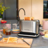 Τοστιέρα ψωμιού Russell Hobbs Attentiv 26210-56, 1640W, 2 φέτες, 6 στάδια, κεντράρισμα, έλεγχος αφής, LED, αποθήκευση, υψηλή ανύψωση, χωρίς BPA και PFAS, Inox/μαύρο