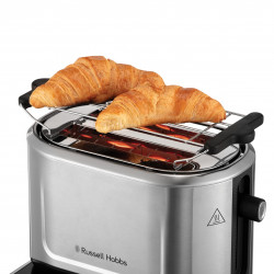 Τοστιέρα ψωμιού Russell Hobbs Attentiv 26210-56, 1640W, 2 φέτες, 6 στάδια, κεντράρισμα, έλεγχος αφής, LED, αποθήκευση, υψηλή ανύψωση, χωρίς BPA και PFAS, Inox/μαύρο