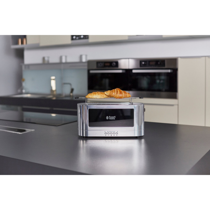 Τοστιέρα Elegance της Russell Hobbs 23380-56, 1420W, 2 φιλέτα, 6 μοίρες, Lift & Look, Inox/μαύρο
