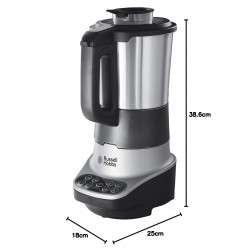 Russell Hobbs Soup & Blend 21480-56, 1200W, 1.75L, θέρμανση, 8 προγράμματα, ηχητικός συναγερμός, σύστημα ασφαλείας, διατήρηση θερμότητας, μαύρο/Inox