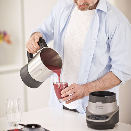 Russell Hobbs Soup & Blend 21480-56, 1200W, 1.75L, θέρμανση, 8 προγράμματα, ηχητικός συναγερμός, σύστημα ασφαλείας, διατήρηση θερμότητας, μαύρο/Inox