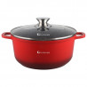 Γλάστρα Goldmann GM-7320R, 2.3 l, 20 cm, Αντικολλητική μαρμάρινη επίστρωση, Καπάκι με άνοιγμα, Επαγωγή, Κόκκινο