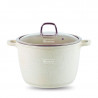 Βαθιά κατσαρόλα Goldmann GM-0624B, 24 cm, 6.2 l, Αντικολλητική μαρμάρινη επίστρωση, Καπάκι με άνοιγμα, Επαγωγή, Μπεζ