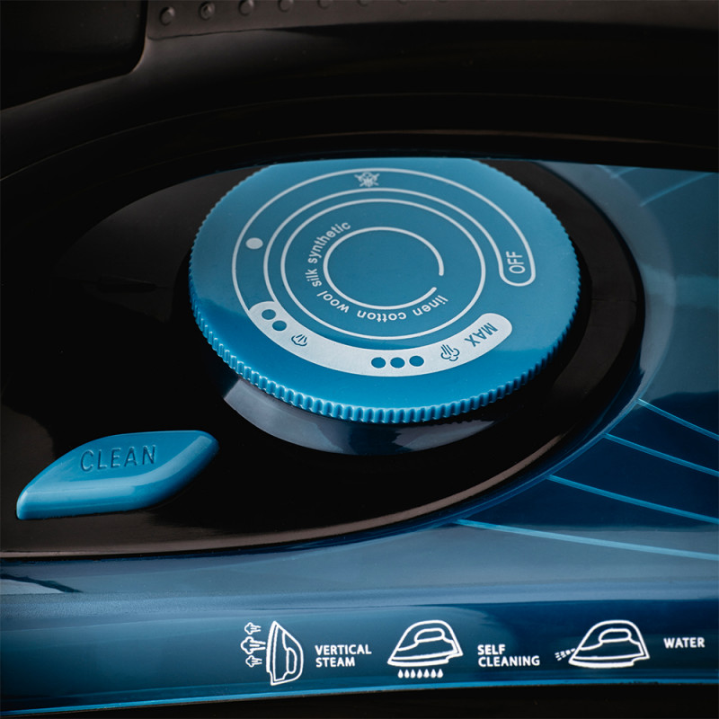 Σίδερο Oliver Voltz OV51050J, 3000W, 440 ml, Κεραμικό, Σύστημα κατά των σταγόνων, Αντιασβεστόλιθο, Μαύρο/μπλε