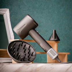 Σεσουάρ με κινητήρα χωρίς ψήκτρες Oliver Voltz OV51100Q, 1600W, 110000 στροφές/λεπτό, Κινητήρας, 3 ταχύτητες, 4 ρυθμίσεις, Ψυχρός ψεκασμός, Μαύρο