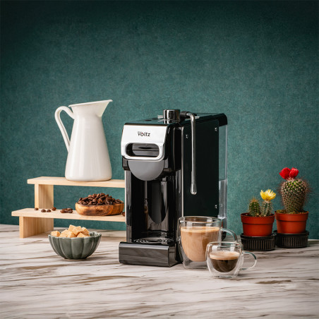 Μηχανή Espreso για mliano cafe και κάψουλες 8in1 Oliver Voltz OV51171N8M, 1450W, 1 λίτρο, 5 προσαρμογείς, 19 bar, Cernen