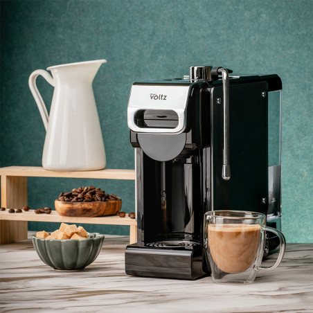 Μηχανή Espreso για mliano cafe και κάψουλες 8in1 Oliver Voltz OV51171N8M, 1450W, 1 λίτρο, 5 προσαρμογείς, 19 bar, Cernen