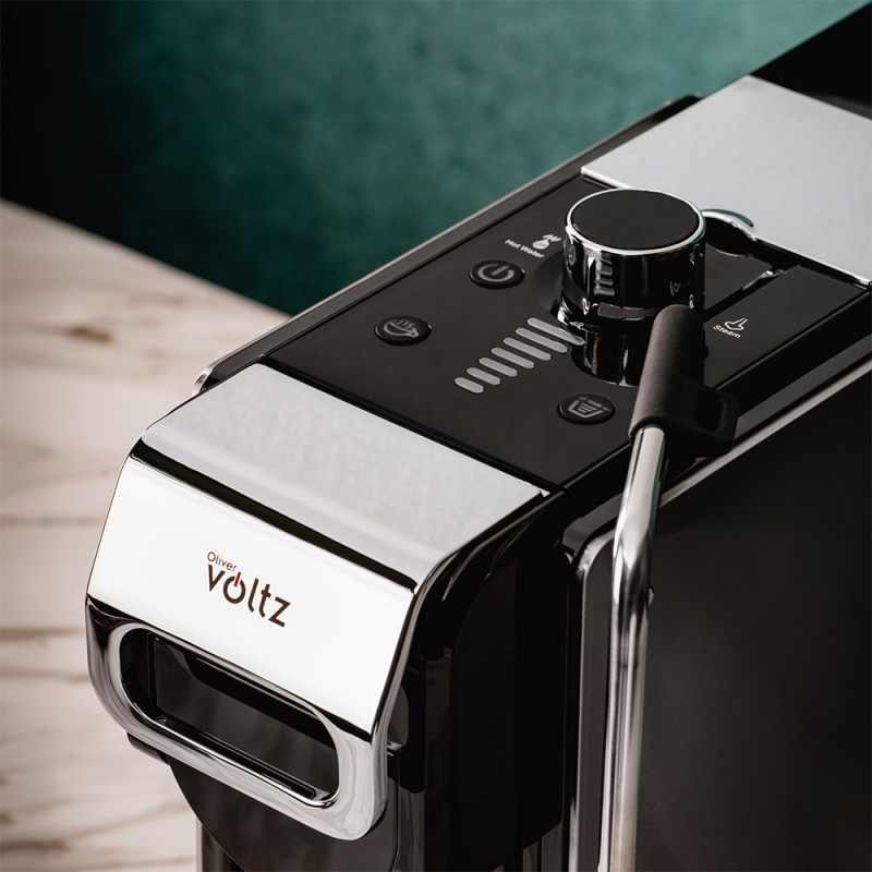 Μηχανή Espreso για mliano cafe και κάψουλες 8in1 Oliver Voltz OV51171N8M, 1450W, 1 λίτρο, 5 προσαρμογείς, 19 bar, Cernen