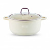 Κατσαρόλα Goldmann GM-0324B, 4,5 l, 24 cm, Αντικολλητική μαρμάρινη επίστρωση, Καπάκι με άνοιγμα, Επαγωγή, Μπεζ