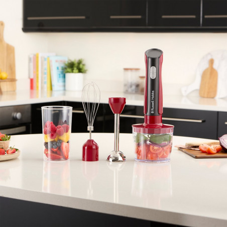 Russell Hobbs Desire 27140-56 Μπλέντερ 3-σε-1, 500W, 600+500 ml, 2 ταχύτητες + παλμός, Ανοξείδωτο, χωρίς BPA, Κόκκινο