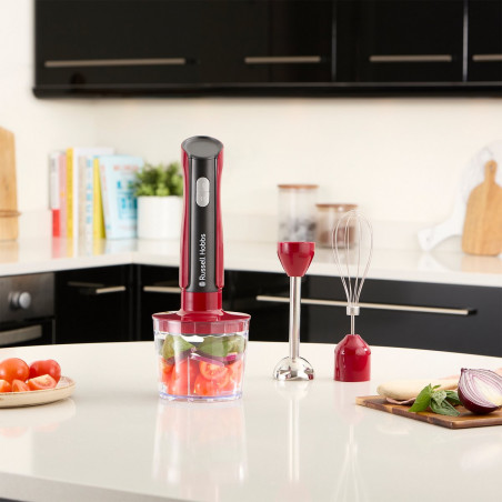 Russell Hobbs Desire 27140-56 Μπλέντερ 3-σε-1, 500W, 600+500 ml, 2 ταχύτητες + παλμός, Ανοξείδωτο, χωρίς BPA, Κόκκινο