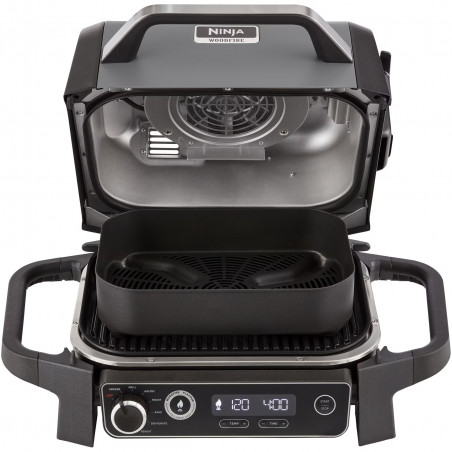 Επιτραπέζια Ηλεκτρική Ψησταριά Σχάρας γκριλ Ninja OG701EU, 2400W, Έως 260C, Εσωτερική κεραμική επίστρωση αμίνης, Woodfire, Γκρι