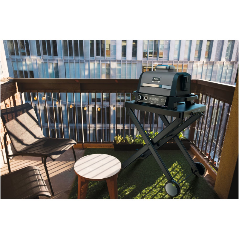 Επιτραπέζια Ηλεκτρική Ψησταριά Σχάρας γκριλ Ninja OG701EU, 2400W, Έως 260C, Εσωτερική κεραμική επίστρωση αμίνης, Woodfire, Γκρι