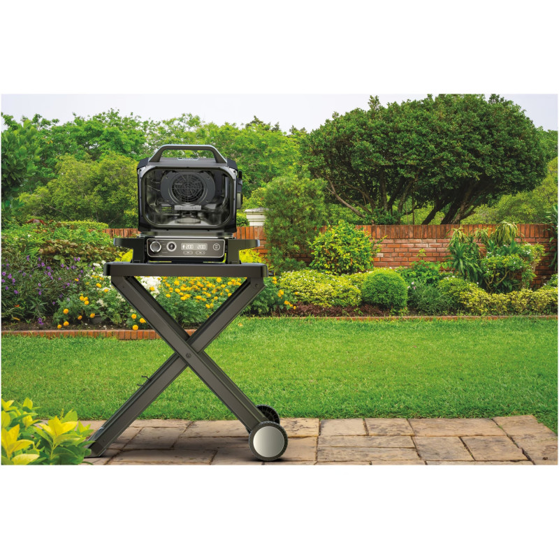 Επιτραπέζια Ηλεκτρική Ψησταριά Σχάρας γκριλ Ninja OG701EU, 2400W, Έως 260C, Εσωτερική κεραμική επίστρωση αμίνης, Woodfire, Γκρι