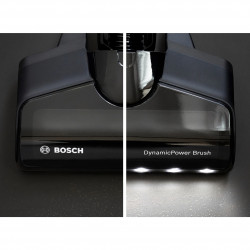 Σκούπα όρθια Bosch Unlimited 7 BBS711W, 300 ml, μοτέρ TurboSpin, φώτα LED, αυτονομία 40 λεπτά, Λευκό/μαύρο