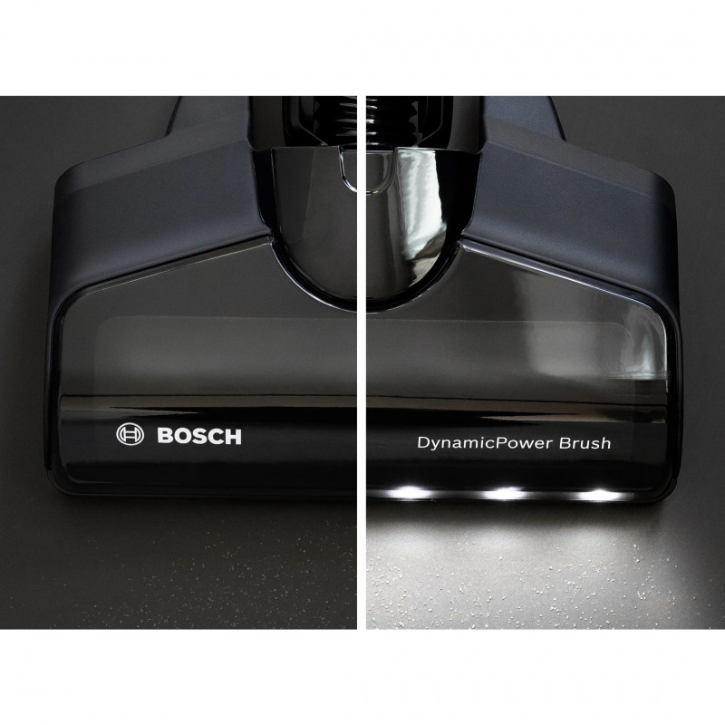 Σκούπα όρθια Bosch Unlimited 7 BBS711W, 300 ml, μοτέρ TurboSpin, φώτα LED, αυτονομία 40 λεπτά, Λευκό/μαύρο