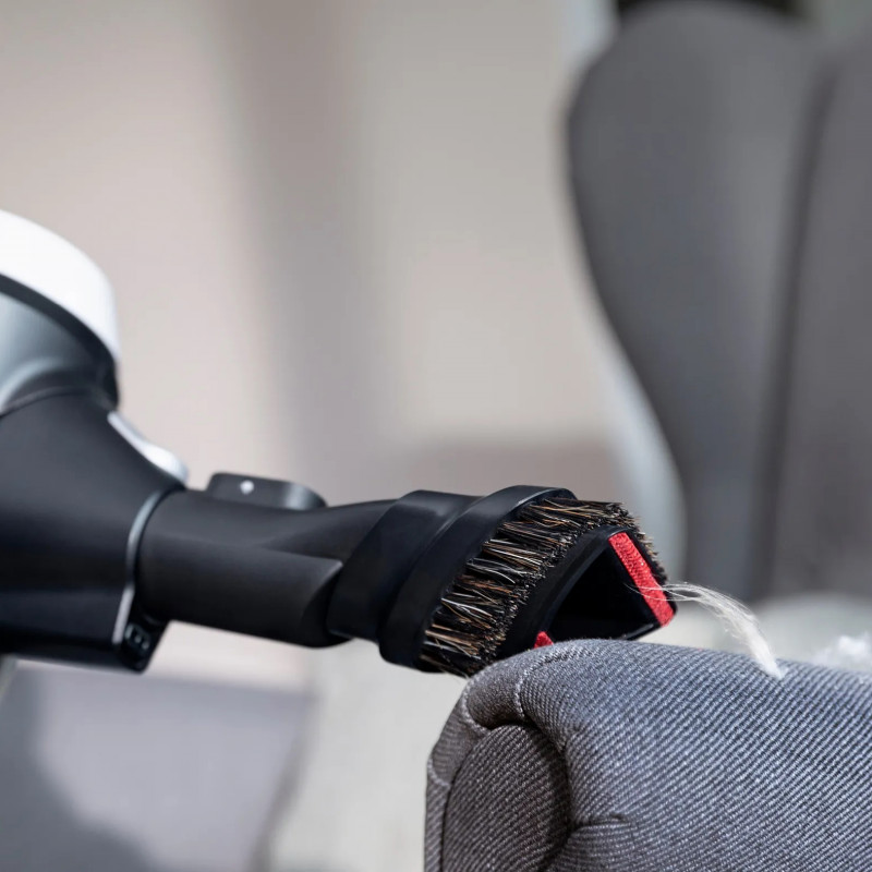 Σκούπα όρθια Bosch Unlimited 7 BBS711W, 300 ml, μοτέρ TurboSpin, φώτα LED, αυτονομία 40 λεπτά, Λευκό/μαύρο