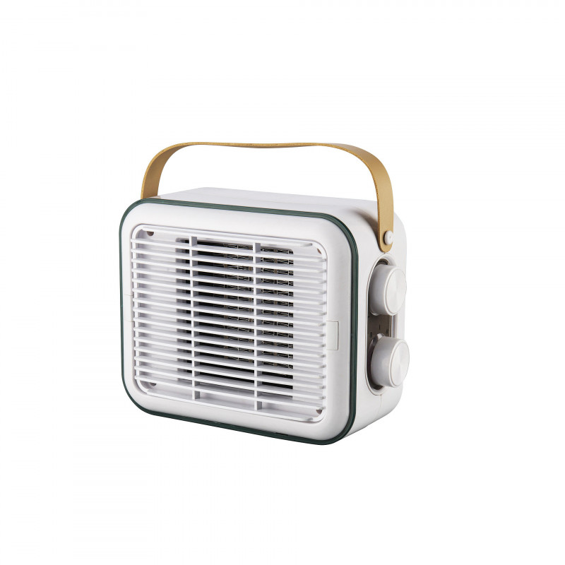 Θερμοσίφωνας ELITE EFHR-1383 Retro, 1500W, 15 m2, θερμαντήρας PTC, 3 στάδια, ασφάλεια ανατροπής, Λευκό/Μουστάρδα