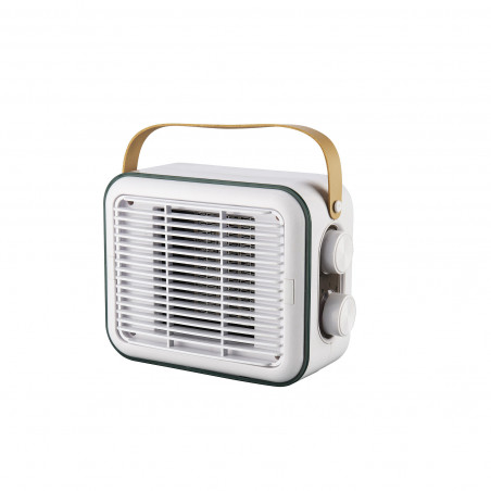 Θερμοσίφωνας ELITE EFHR-1383 Retro, 1500W, 15 m2, θερμαντήρας PTC, 3 στάδια, ασφάλεια ανατροπής, Λευκό/Μουστάρδα
