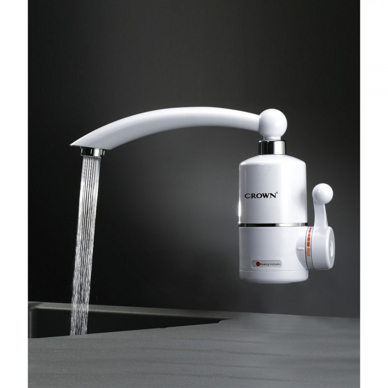 Θερμοσίφωνας Crown CIHF-3000WM, 3kW, 1.5-2 l/min, Στιγμιαία, Επίτοιχη τοποθέτηση, Έλεγχος θερμοκρασίας, Εξοικονόμηση ενέργειας, Λευκό
