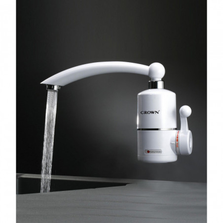 Θερμοσίφωνας Crown CIHF-3000WM, 3kW, 1.5-2 l/min, Στιγμιαία, Επίτοιχη τοποθέτηση, Έλεγχος θερμοκρασίας, Εξοικονόμηση ενέργειας, Λευκό