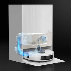 Ρομποτική ηλεκτρική σκούπα Dreame L20 Ultra, 5300 Pa, 5200 mAh, 75W, Έως 300m2, 3D χαρτογράφηση, αισθητήρας LDS, σταθμός φόρτισης, αυτονομία έως 210 λεπτά, Λευκό