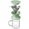 Buydeem CD1024-CG χειροκίνητο σετ καφέ φίλτρου, 300 ml, γυαλί, ανοξείδωτο ατσάλι, πράσινο